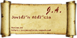 Jovián Alícia névjegykártya